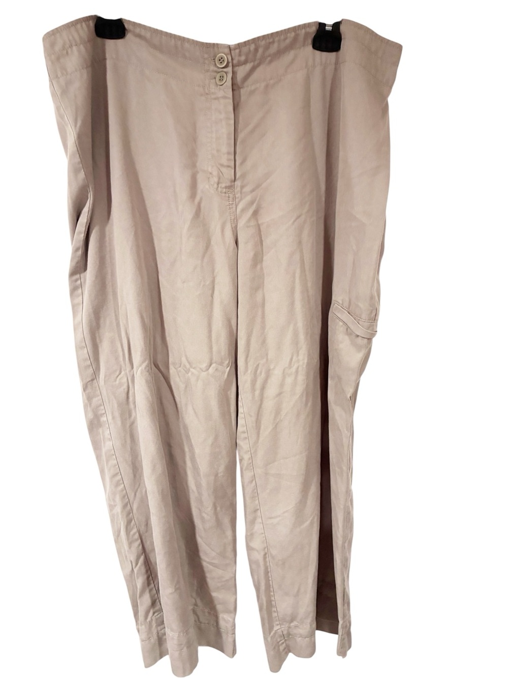 Eileen Fisher Tan Size Large Wide Leg Cropped Pants